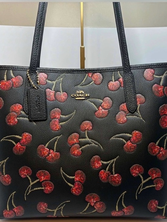 Coach Handbags - 🍒 Rare COACH City Tote in Glitter Cherry Print — NWOT W/Cherry Wristlet NWT